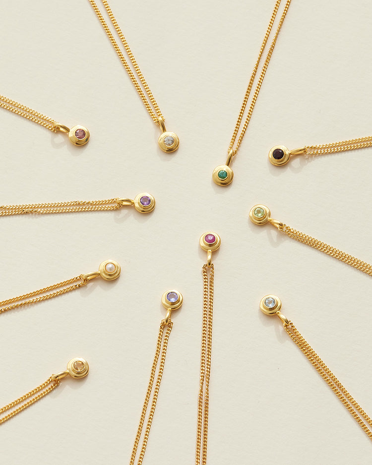 BIRTHSTONE NECKLACE (18K GOLD VERMEIL)