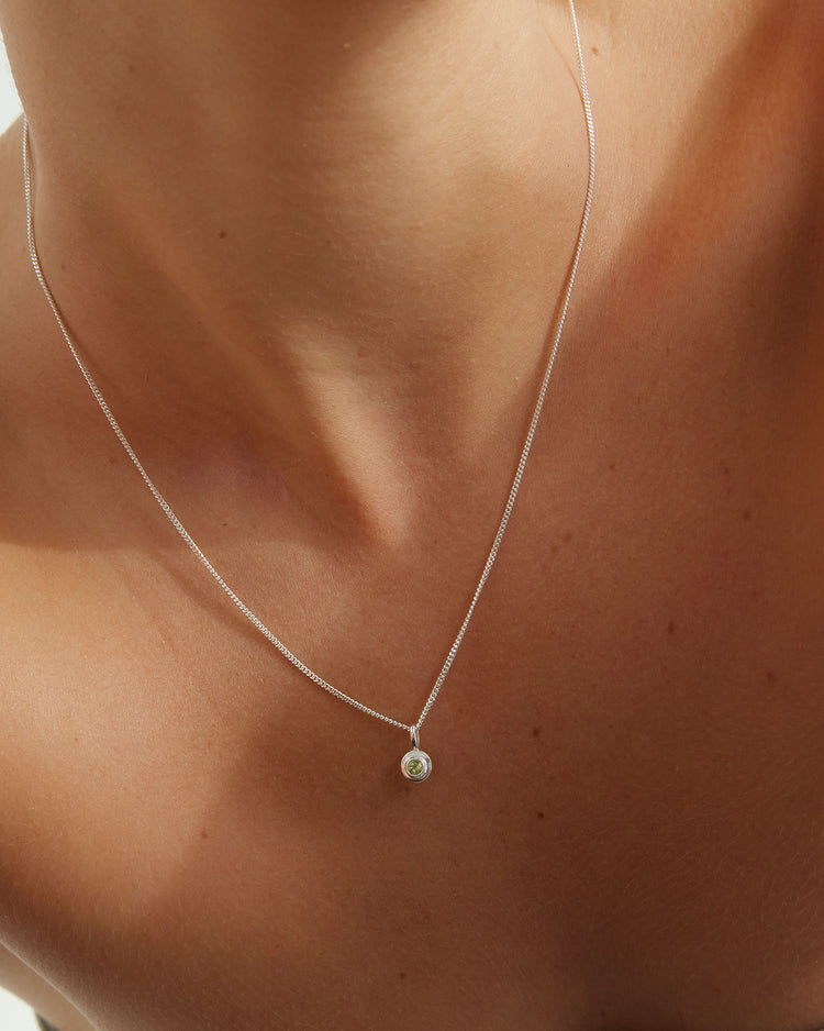BIRTHSTONE NECKLACE (STERLING SILVER) IMAGE 3