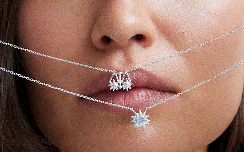 LIBRA STAR SIGN NECKLACE (STERLING SILVER) IMAGE 3