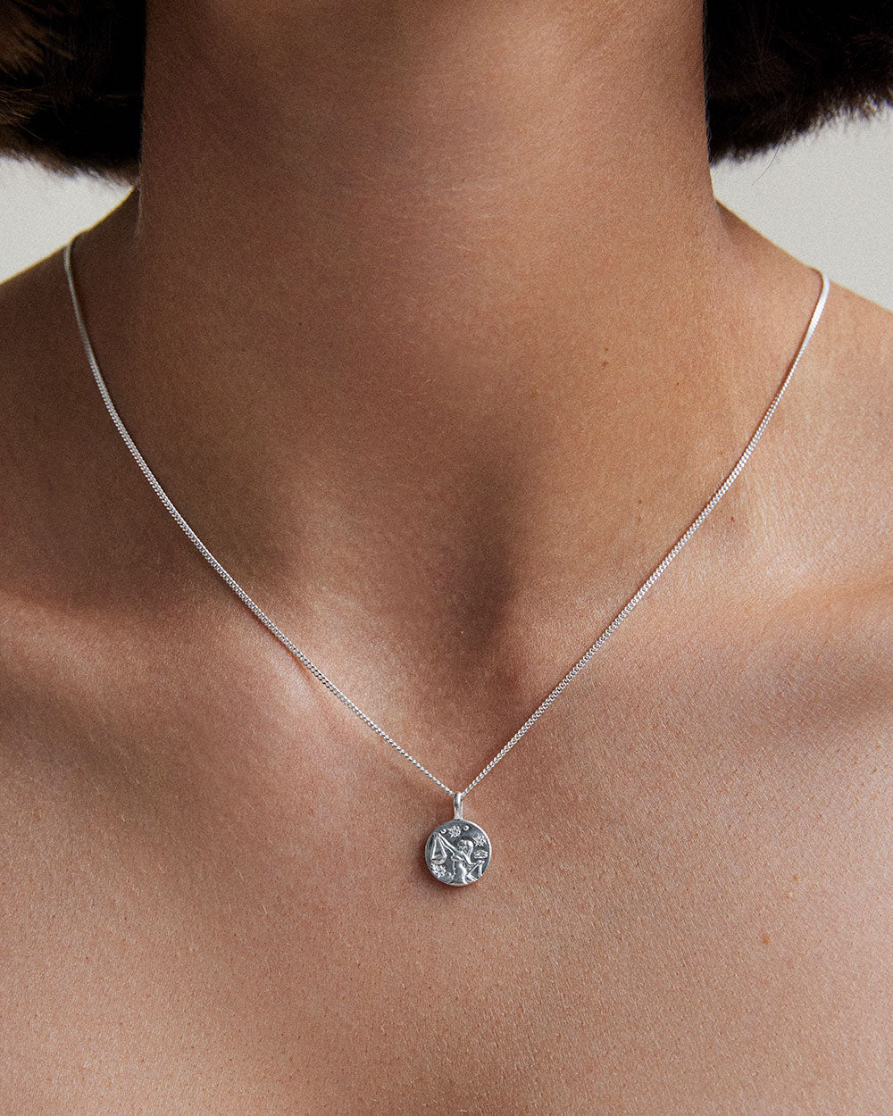 LIBRA PETITE ZODIAC NECKLACE (STERLING SILVER) IMAGE 2