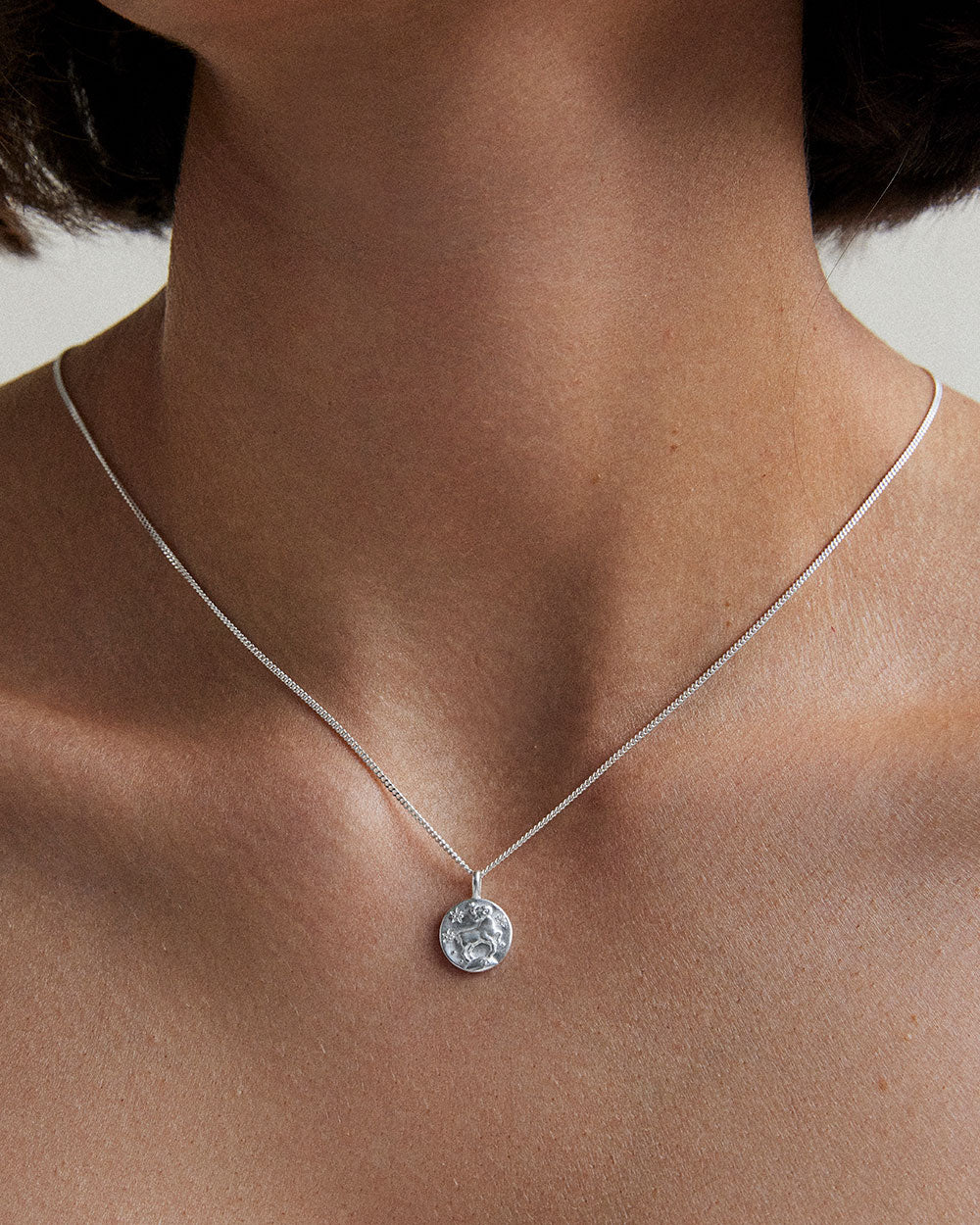 ARIES PETITE ZODIAC NECKLACE (STERLING SILVER) IMAGE 2