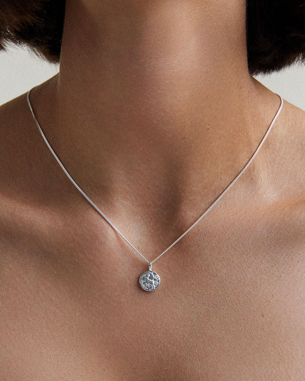 TAURUS PETITE ZODIAC NECKLACE (STERLING SILVER) IMAGE 2