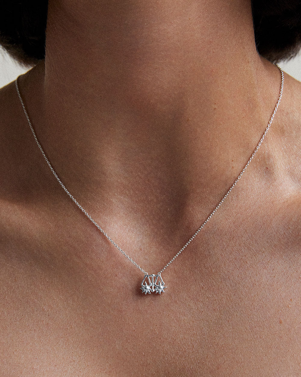 LIBRA STAR SIGN NECKLACE (STERLING SILVER) IMAGE 2
