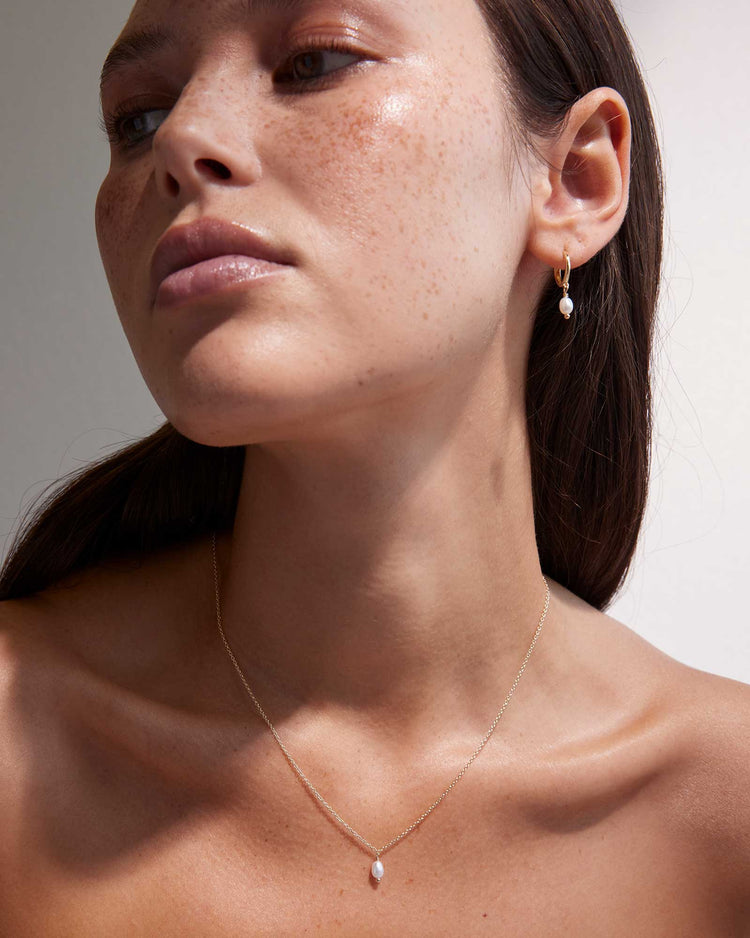 CLASSIC PEARL HOOPS (STERLING SILVER)