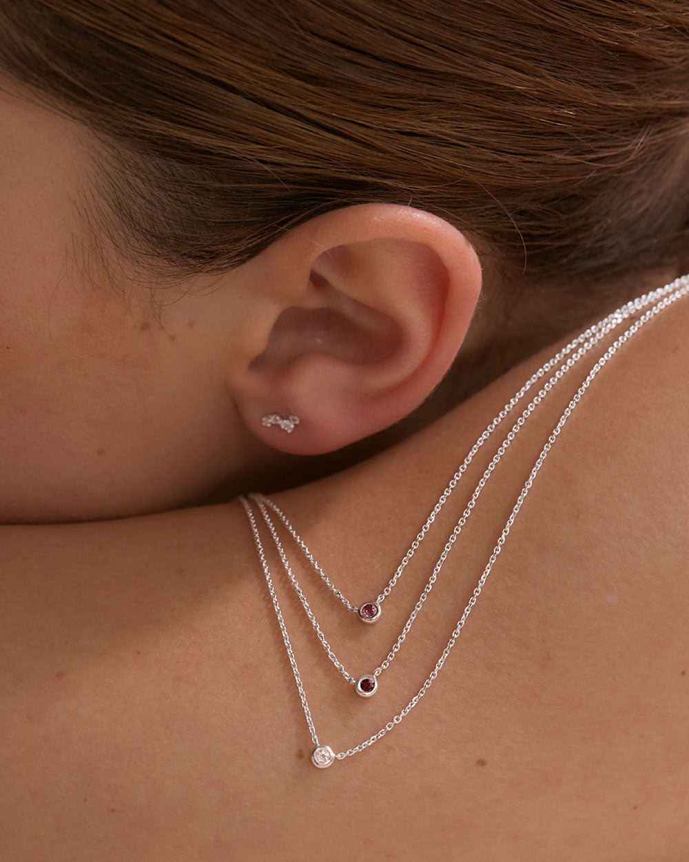PETITE BIRTHSTONE NECKLACE (STERLING SILVER) IMAGE 2
