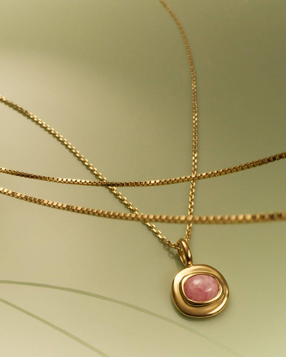INTO THE FLOW RHODOCHROSITE CHARM (9K GOLD) IMAGE 3