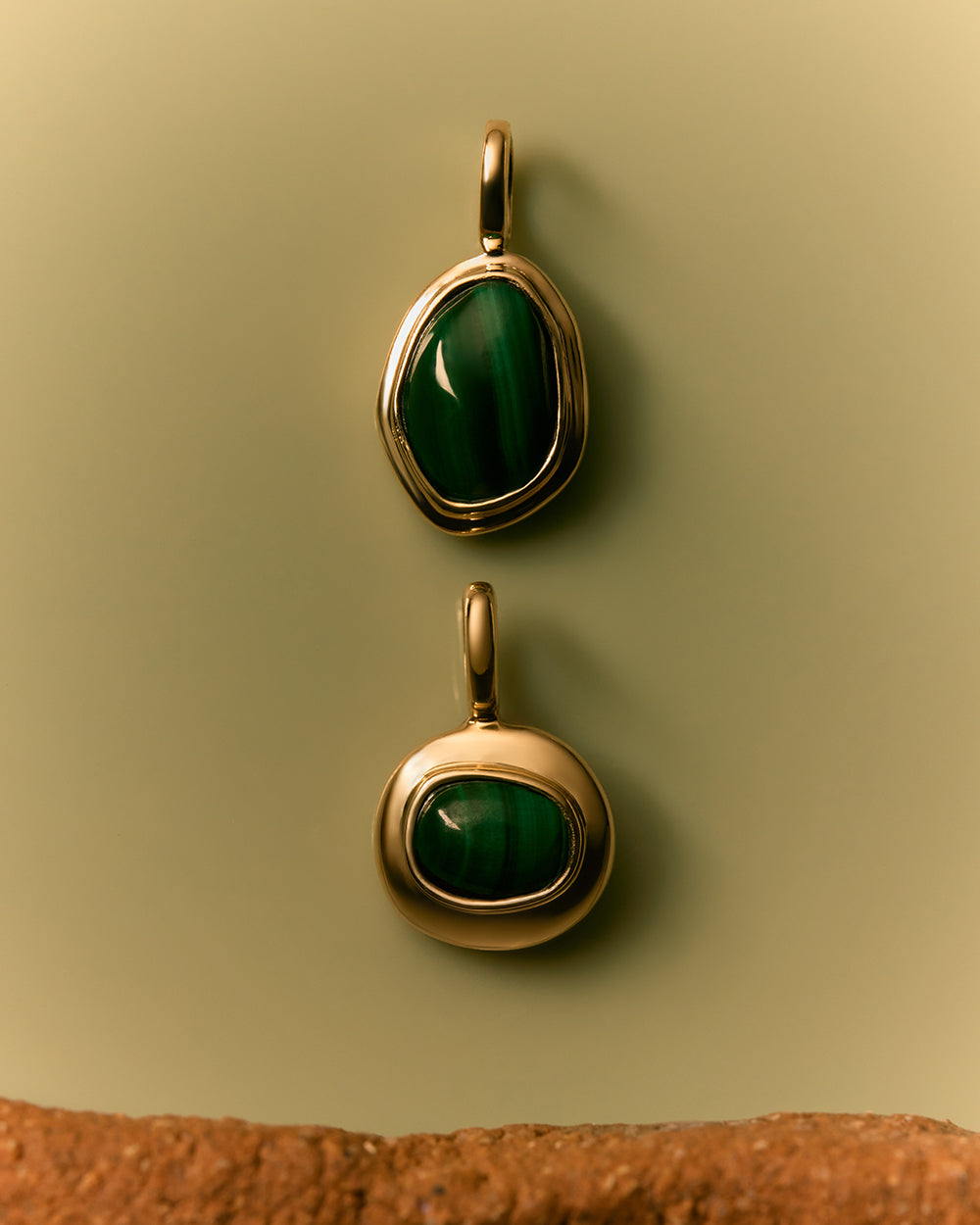 INTO THE FLOW MALACHITE CHARM (9K GOLD) IMAGE 3