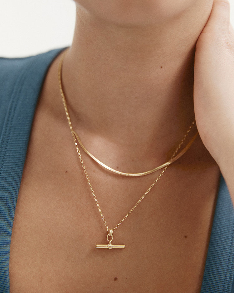 ELEMENTAL HERRINGBONE CHAIN (18K GOLD PLATED) IMAGE 6