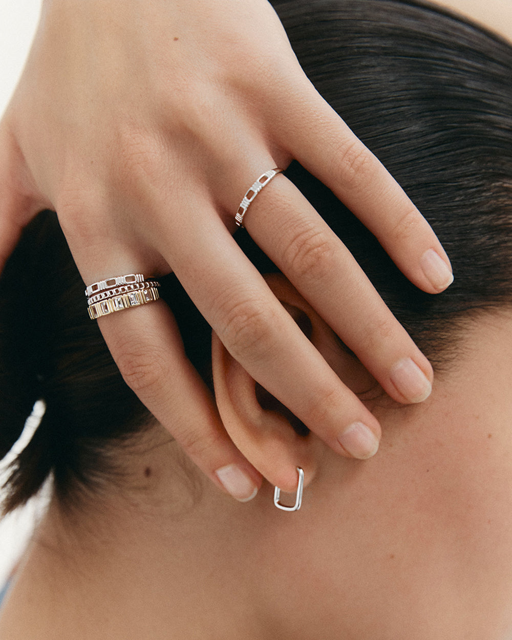 ELYSIUM FINE HOOPS (STERLING SILVER) IMAGE 5