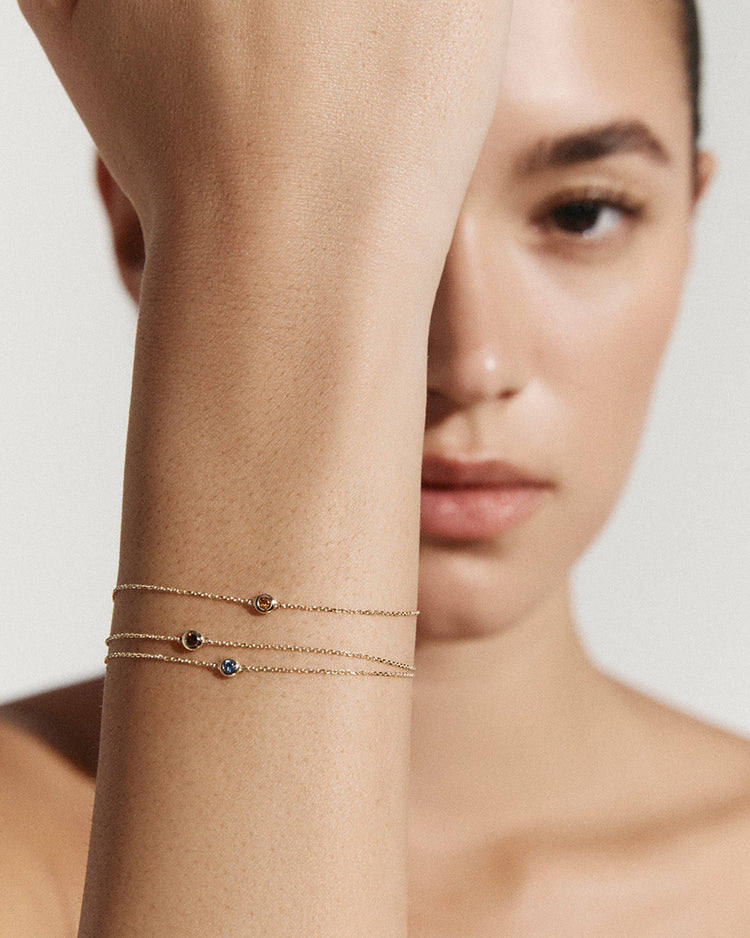 PETITE BIRTHSTONE BRACELET (9K GOLD)