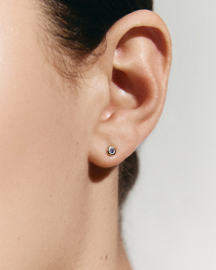 PETITE BIRTHSTONE STUDS (STERLING SILVER)