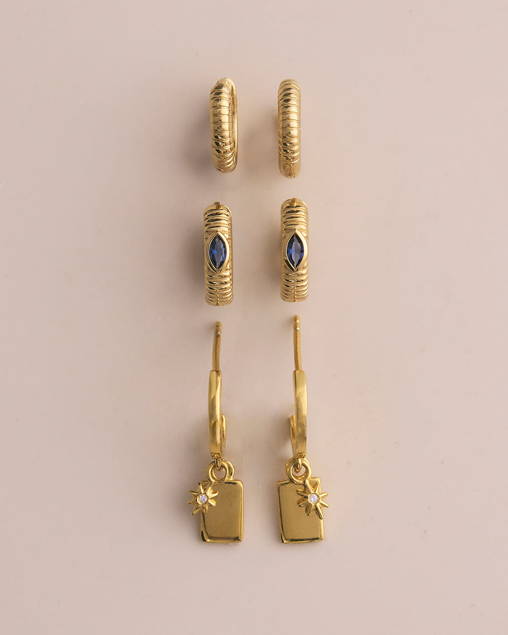 INK TEXTURE HOOPS (18K GOLD PLATED) IMAGE 5