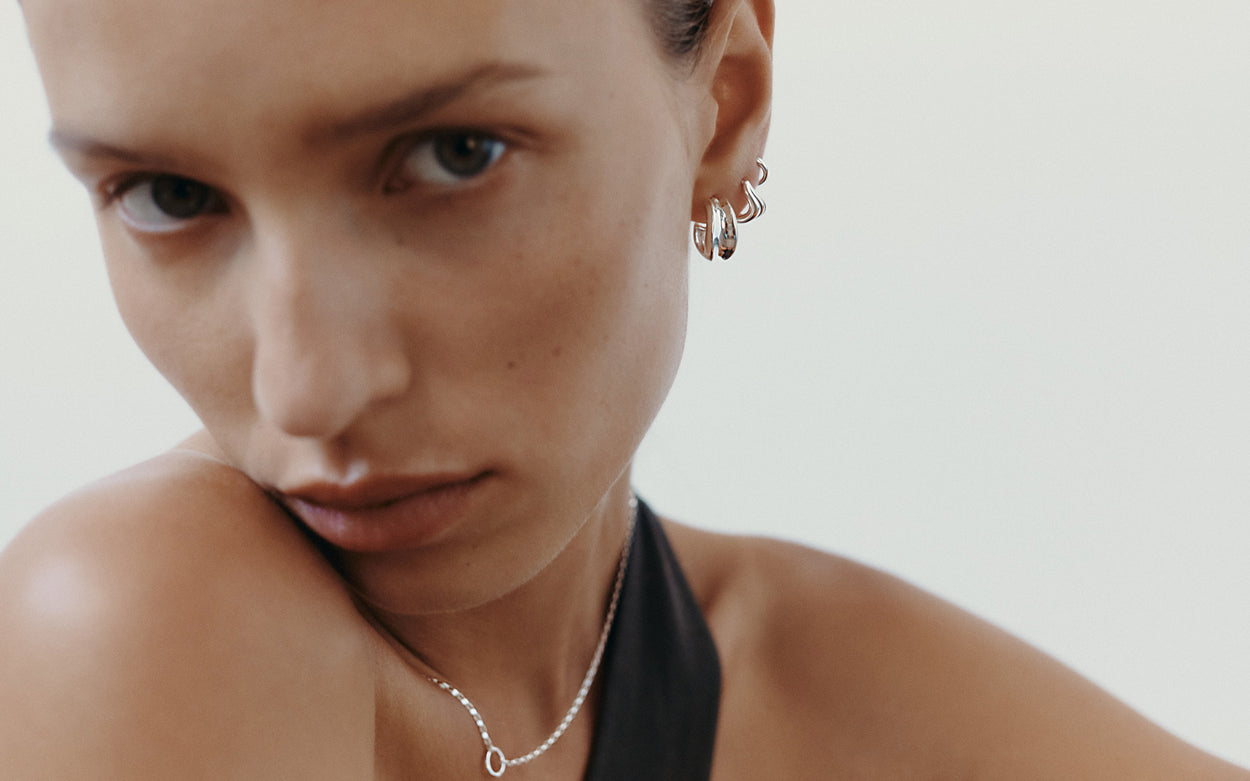 RISE HOOPS (STERLING SILVER) IMAGE 5