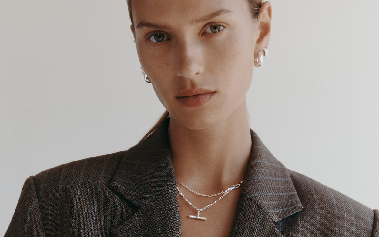 RHYTHM T-BAR NECKLACE (STERLING SILVER) IMAGE 5