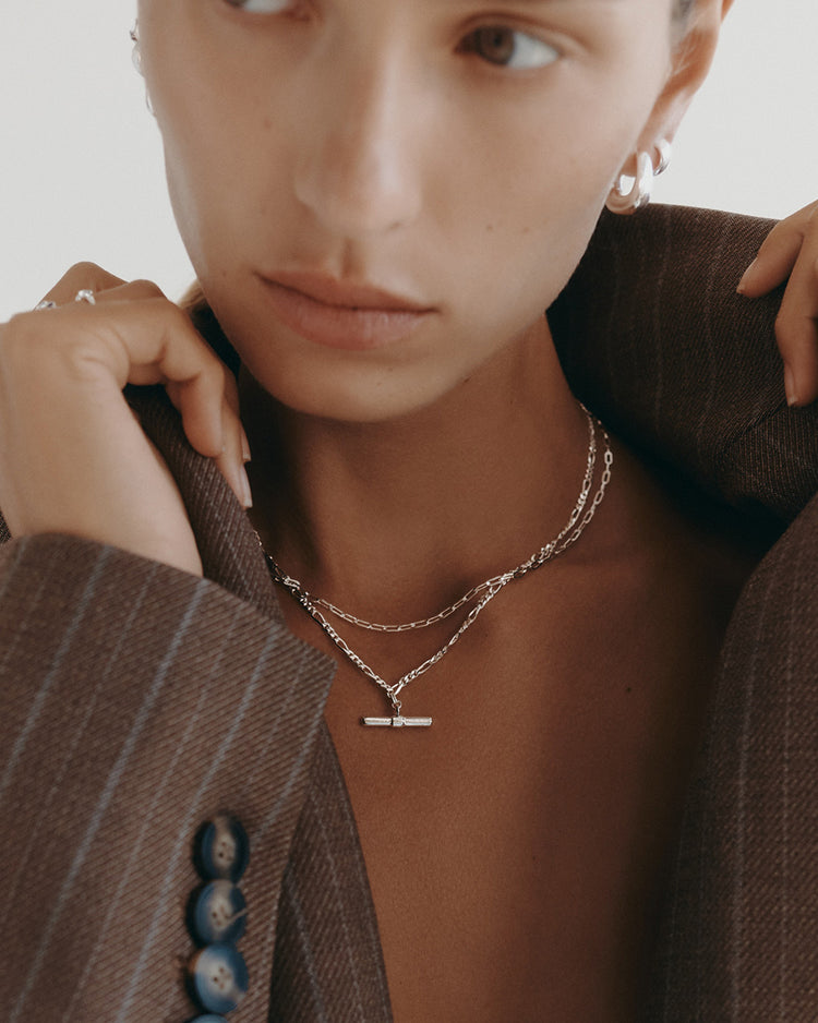RHYTHM T-BAR NECKLACE (STERLING SILVER) IMAGE 2