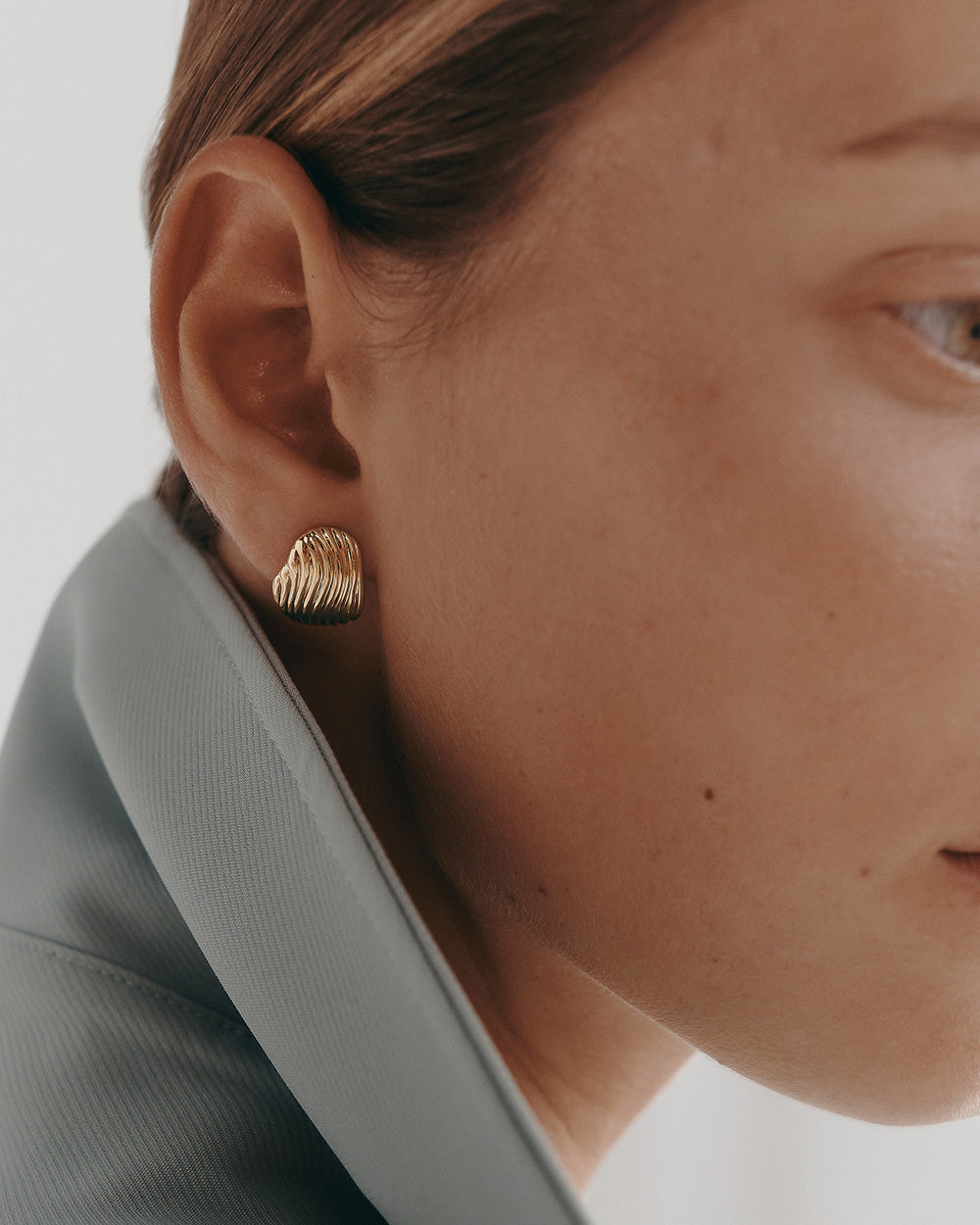RISE OVERSIZED STUDS (18K GOLD PLATED) IMAGE 2