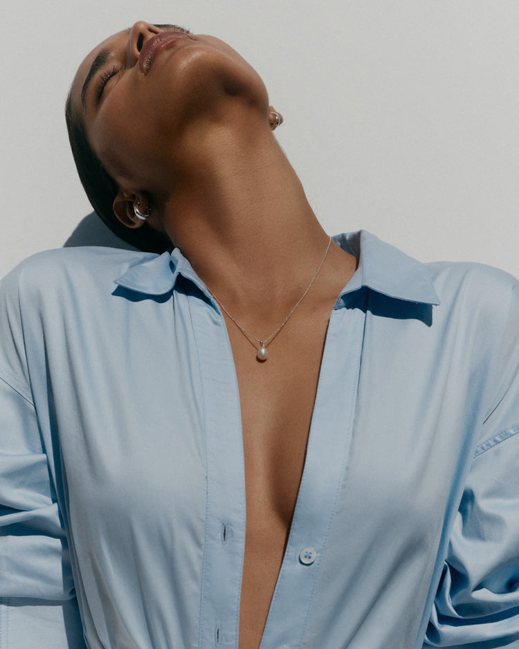 MARIS PEARL NECKLACE (STERLING SILVER)