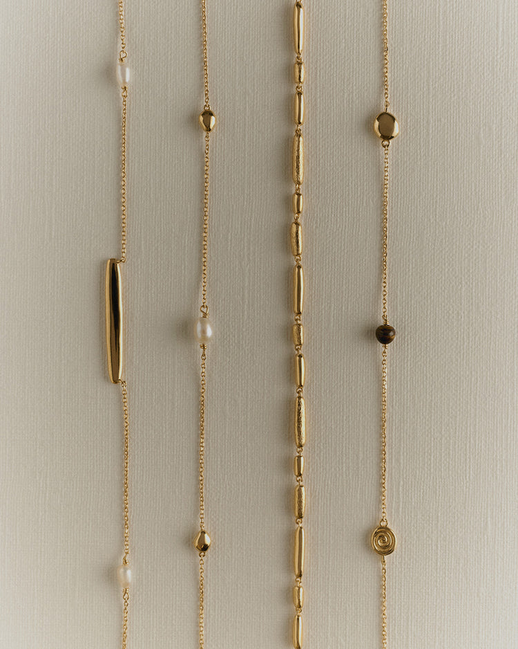 TEMPO TIGERS EYE NECKLACE (18K GOLD VERMEIL)