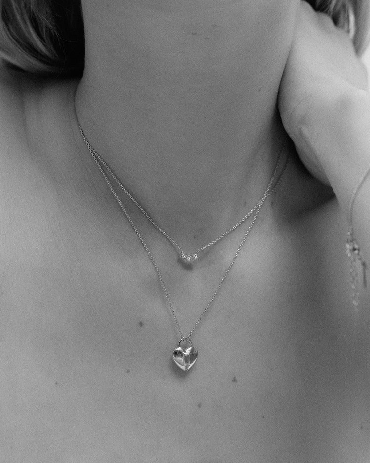 VERA HEART LOCK NECKLACE (STERLING SILVER)