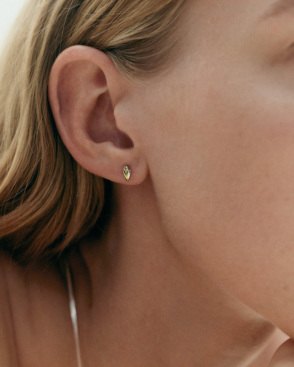 ABODE HEART STUDS (18K GOLD PLATED)