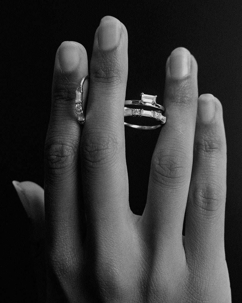 ETHER BAGUETTE RING (STERLING SILVER)