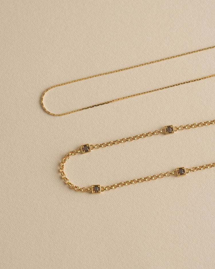 DUALITY CHAIN NECKLACE (18K GOLD PLATED)