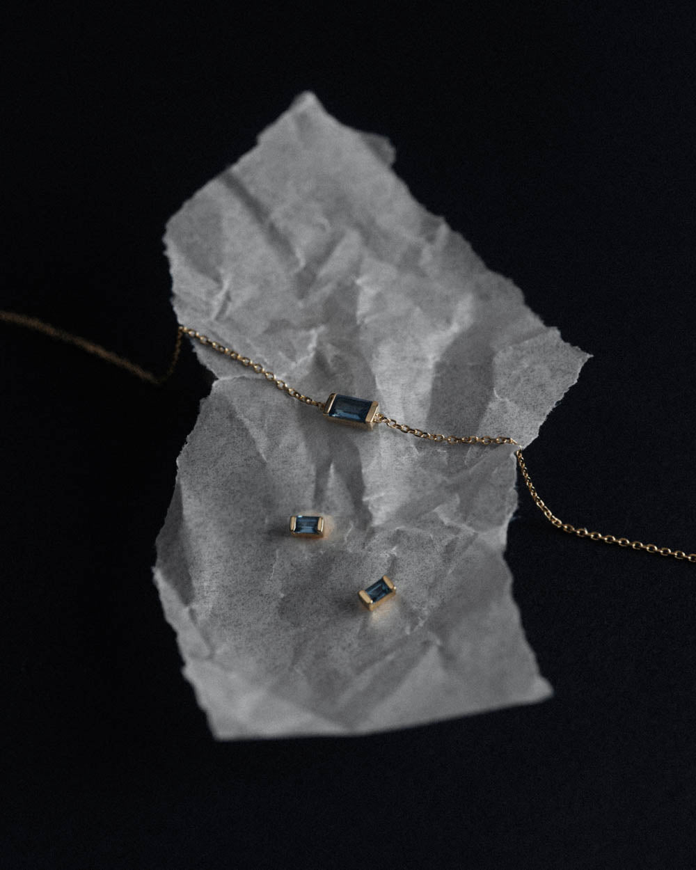 BAGUETTE BIRTHSTONE STUDS (18K GOLD PLATED)
