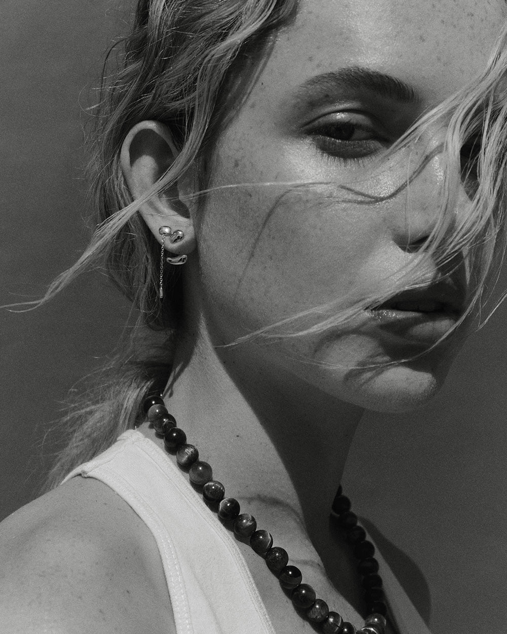 SACRED SUN CHAIN EARRINGS (STERLING SILVER)