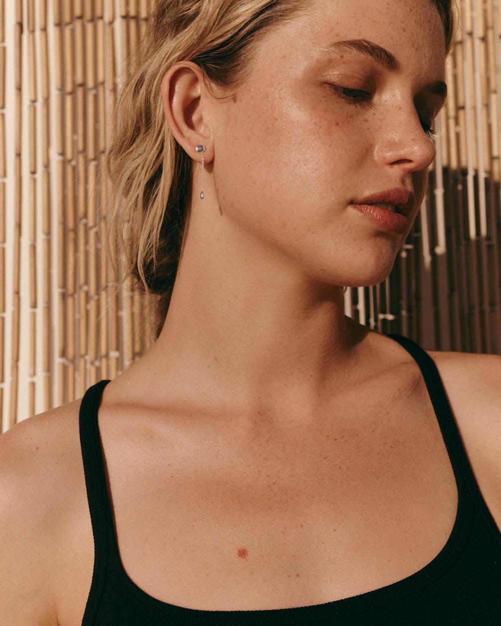 SACRED SUN CHAIN EARRINGS (STERLING SILVER)