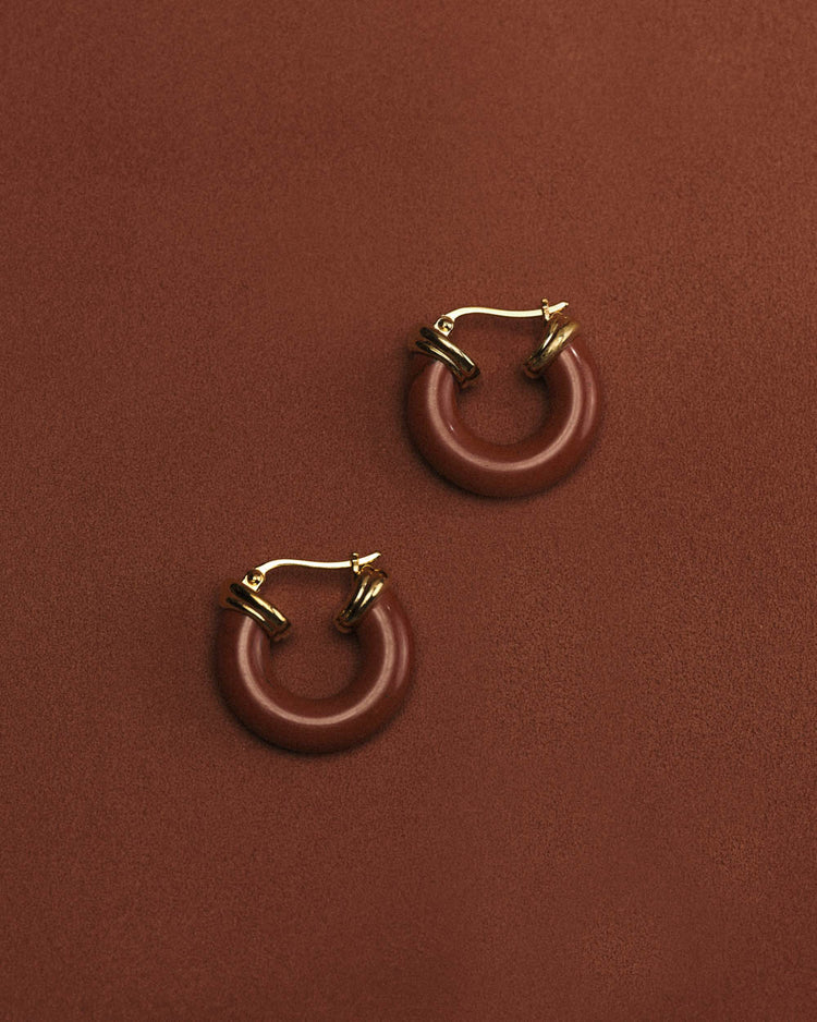 SOLAR JASPER HOOPS (18K GOLD PLATED)