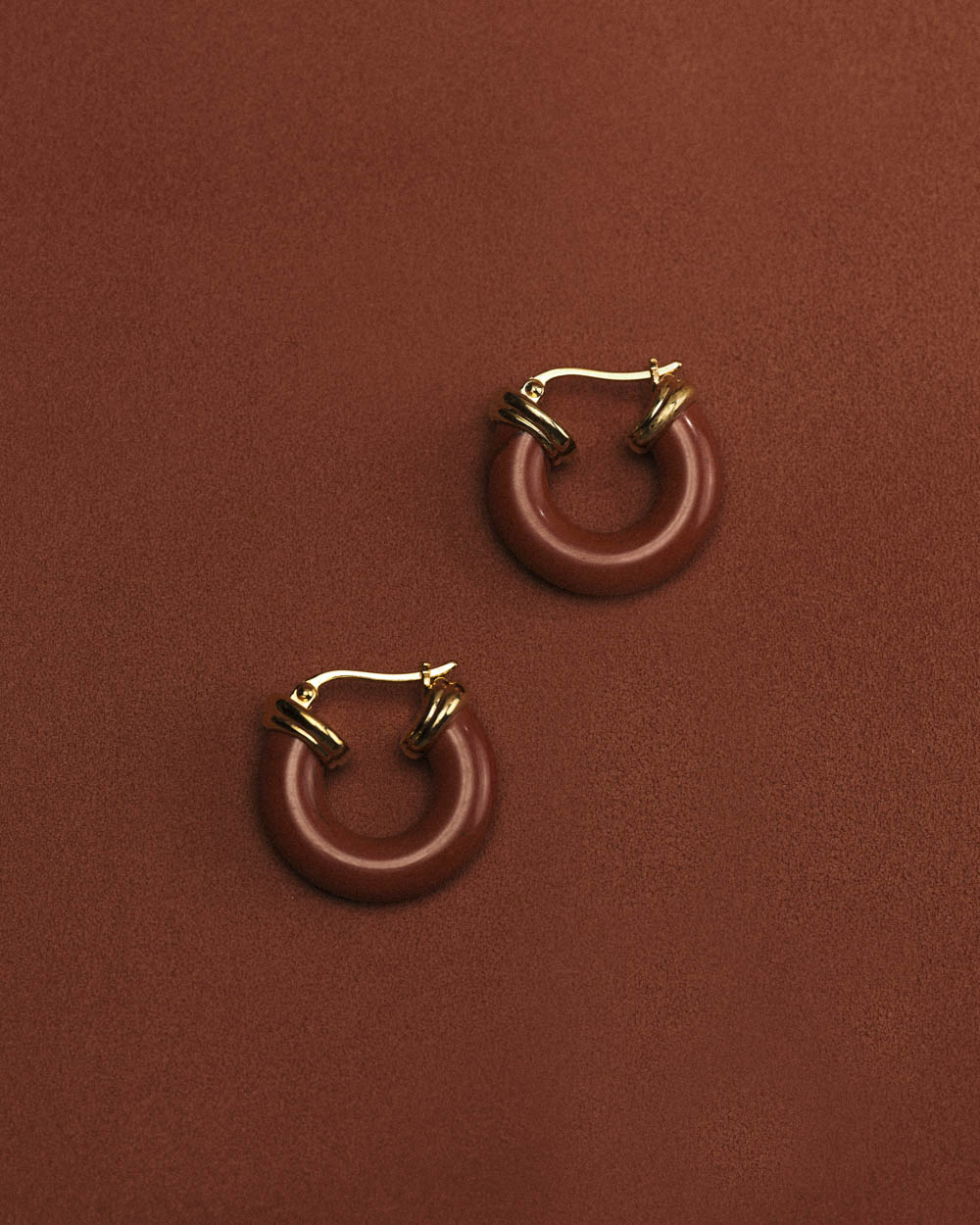 SOLAR JASPER HOOPS (18K GOLD PLATED)