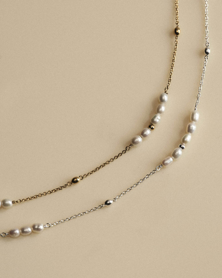 RESONANCE PEARL NECKLACE (STERLING SILVER)