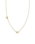 INITIAL BAGUETTE NECKLACE (18K GOLD VERMEIL)