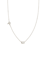 INITIAL BAGUETTE NECKLACE (STERLING SILVER)