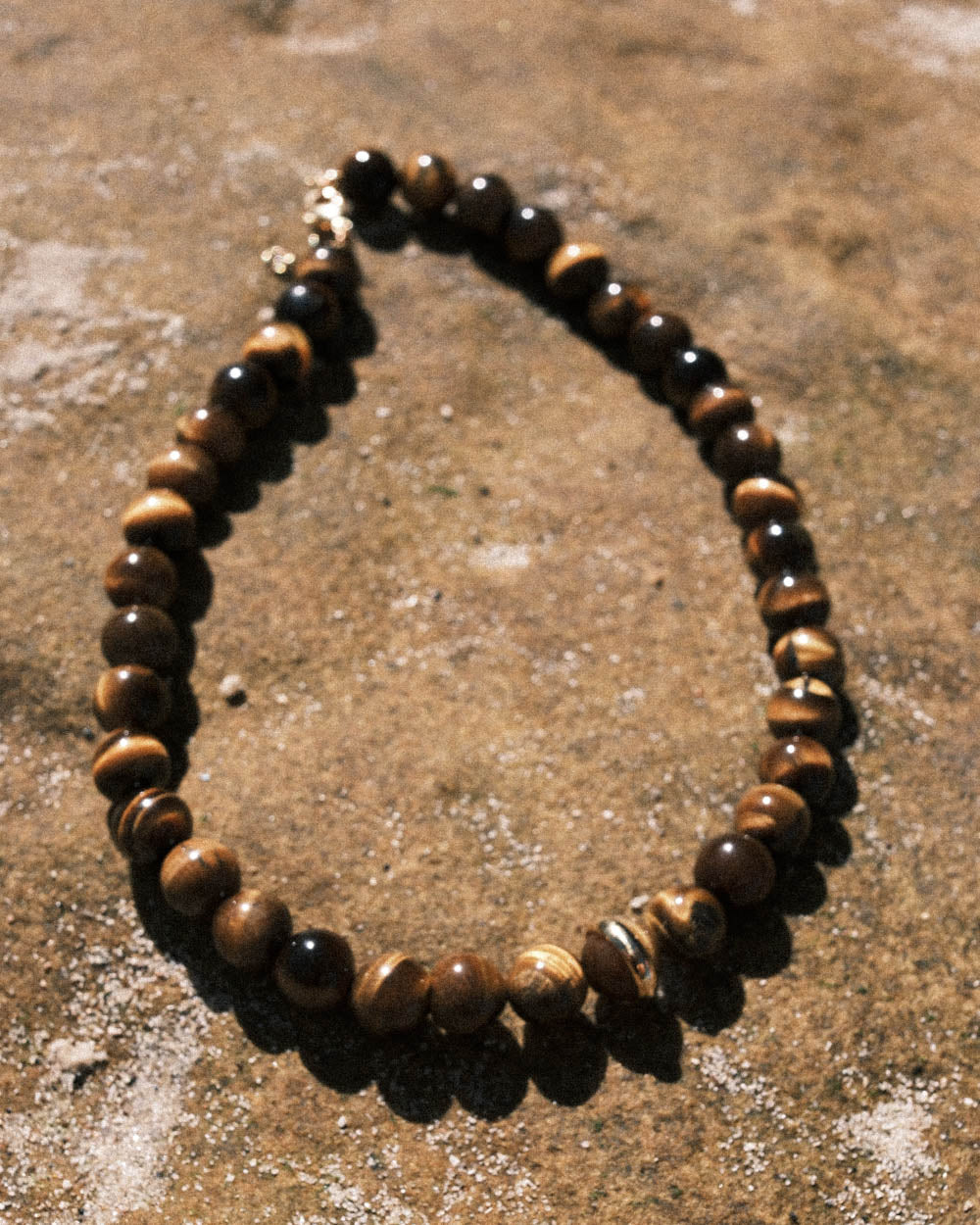 SOLAR TIGERS EYE NECKLACE (18K GOLD PLATED)