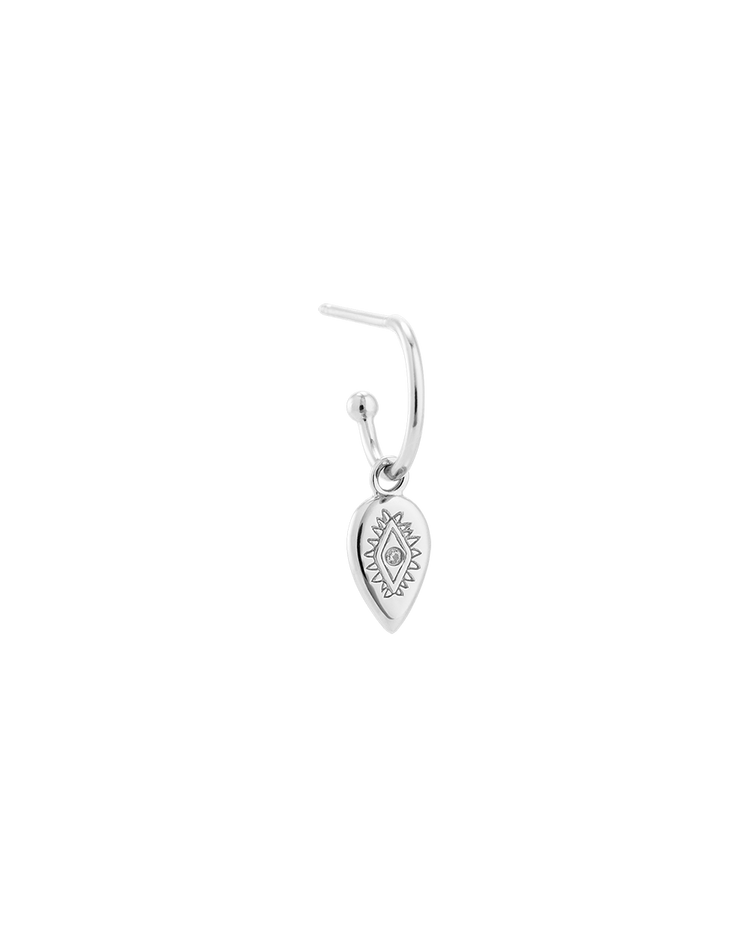ETCHED TEARDROP HOOPS (STERLING SILVER)