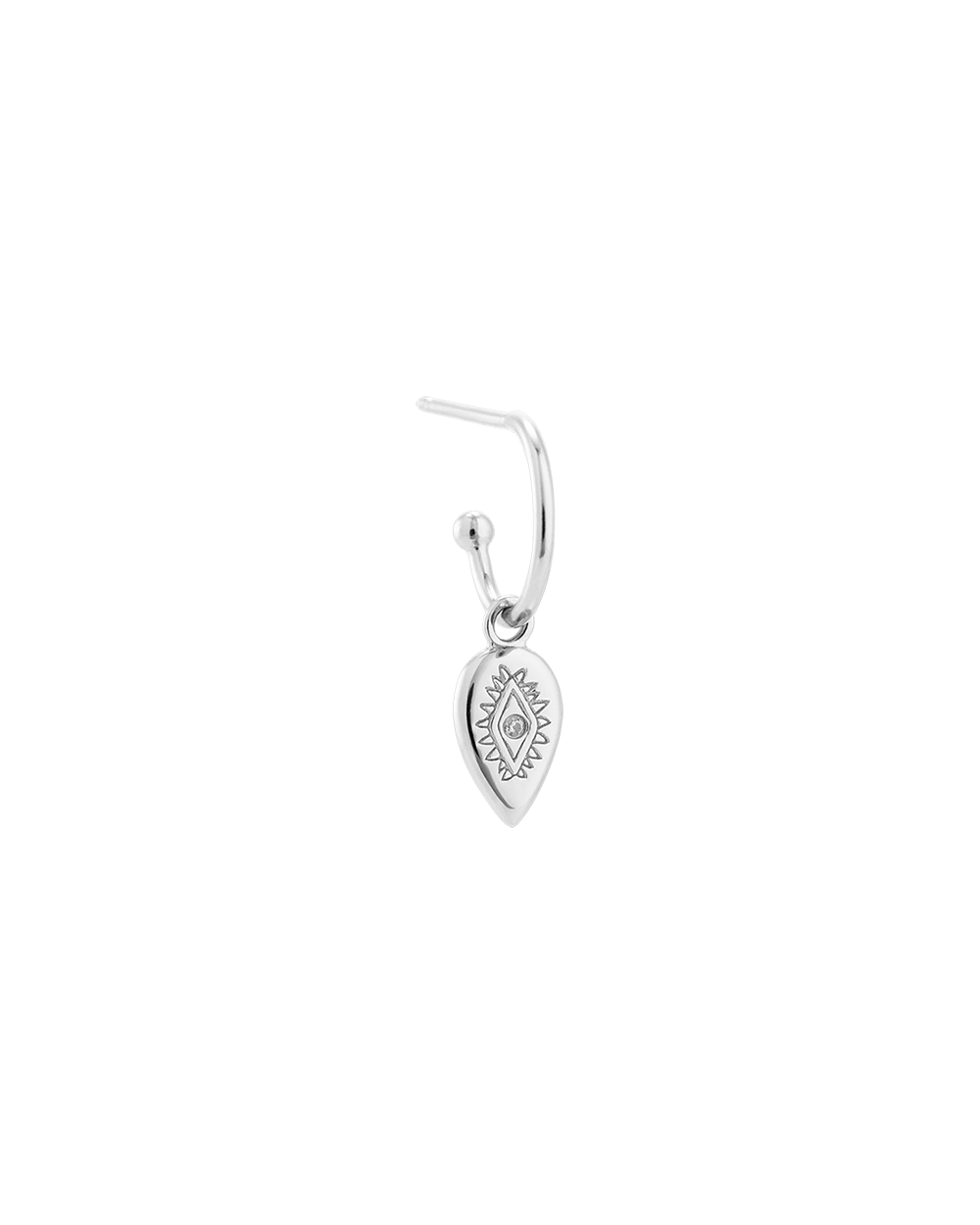 ETCHED TEARDROP HOOPS (STERLING SILVER) IMAGE 3