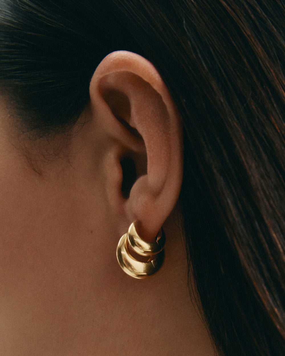 INDIGO HOOPS MEDIUM (18K GOLD PLATED)