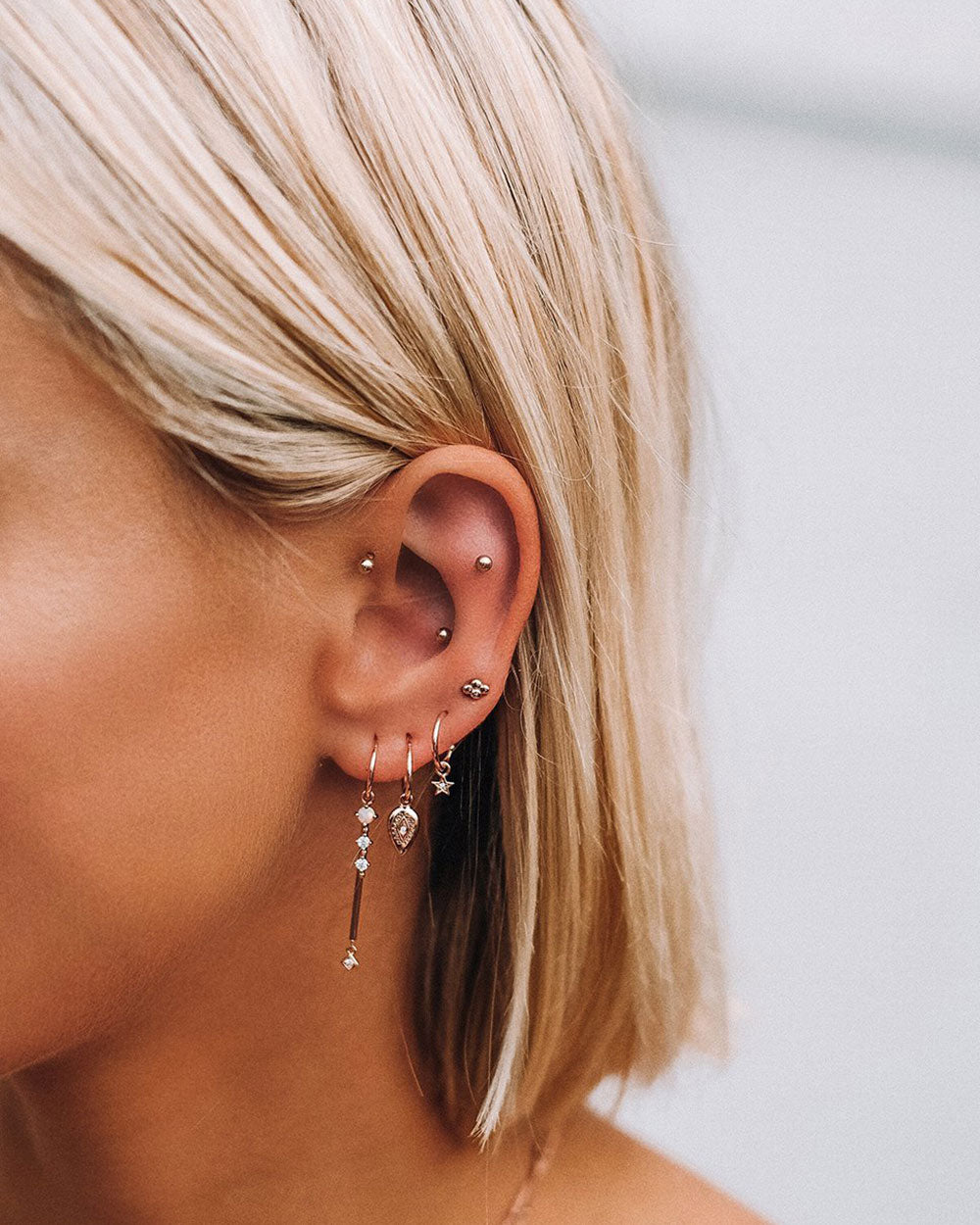 ETCHED TEARDROP HOOPS (STERLING SILVER) IMAGE 2