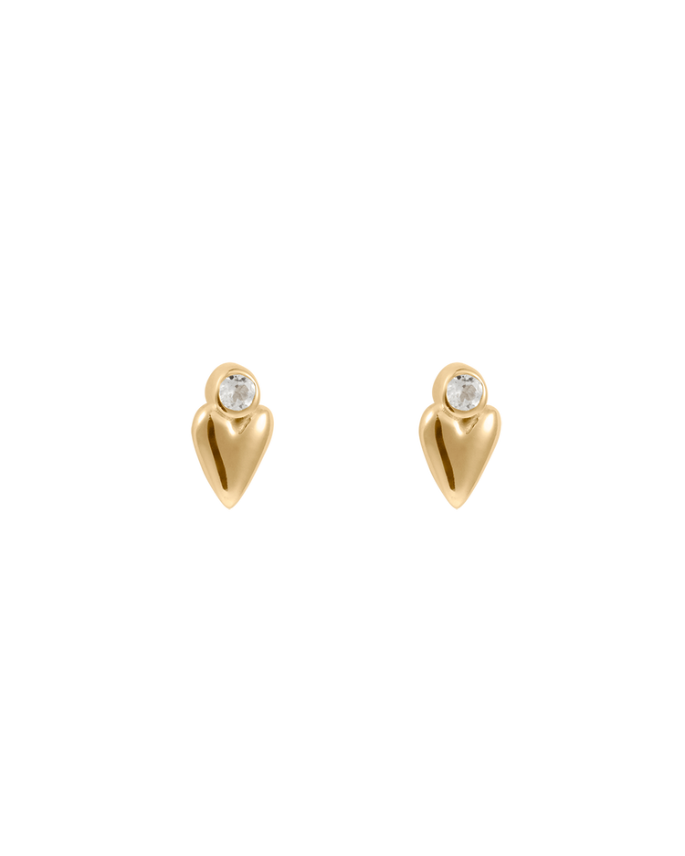 ABODE HEART STUDS (18K GOLD PLATED)