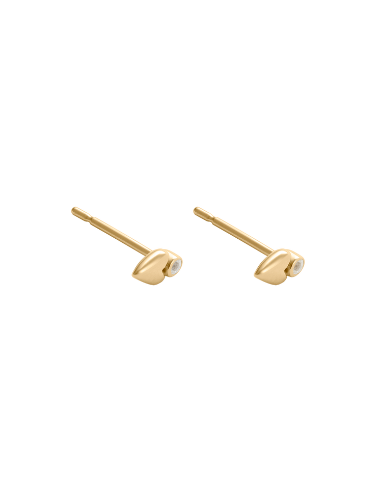 ABODE HEART STUDS (18K GOLD PLATED)