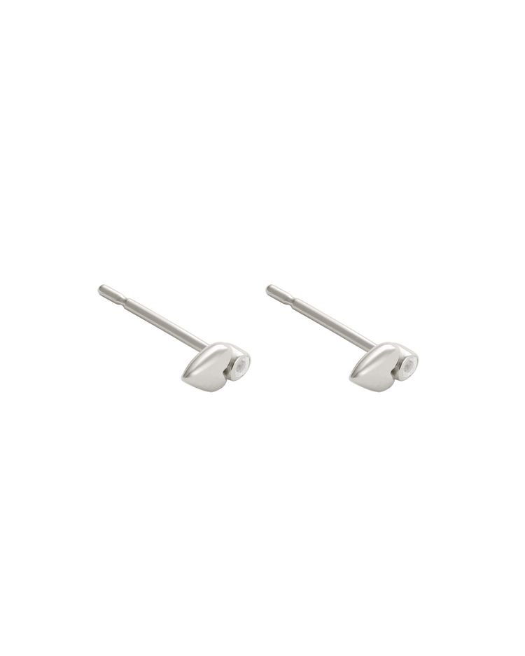 ABODE HEART STUDS (STERLING SILVER)