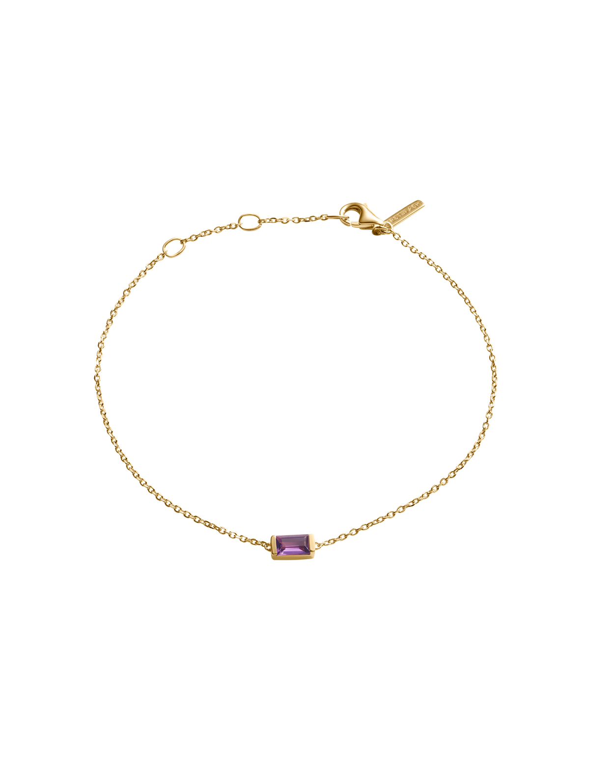 BAGUETTE BIRTHSTONE BRACELET (18K GOLD VERMEIL) FEBRUARY