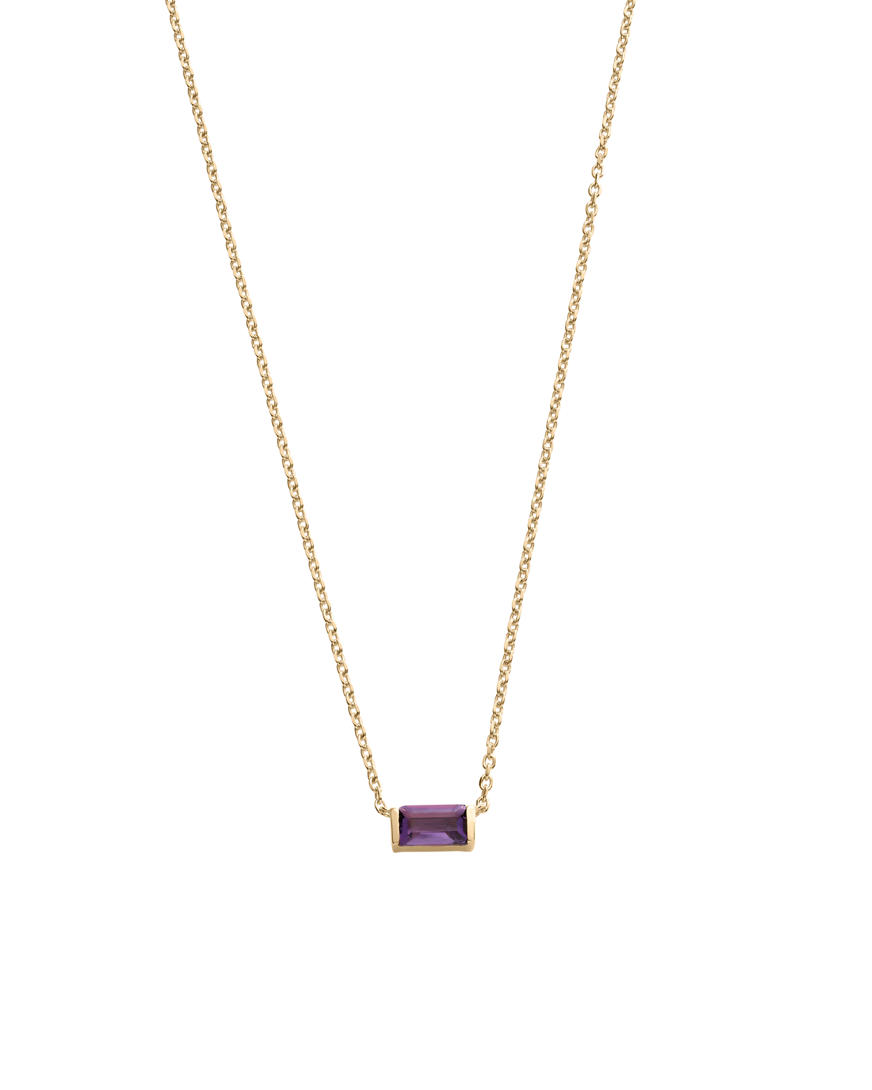 BAGUETTE BIRTHSTONE NECKLACE (18K GOLD VERMEIL) FEBRUARY