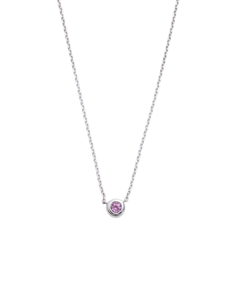 PETITE BIRTHSTONE NECKLACE (STERLING SILVER) FEBRUARY
