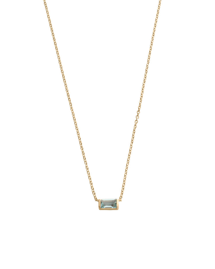 BAGUETTE BIRTHSTONE NECKLACE (18K GOLD VERMEIL) MARCH
