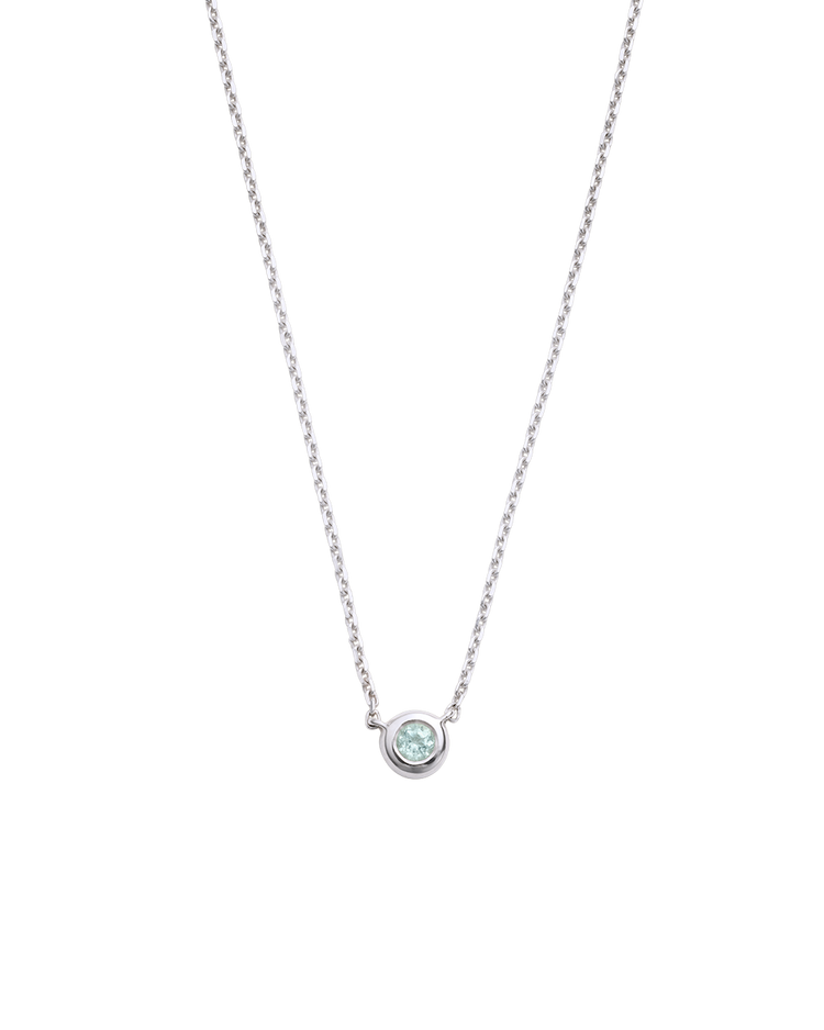 PETITE BIRTHSTONE NECKLACE (STERLING SILVER)
