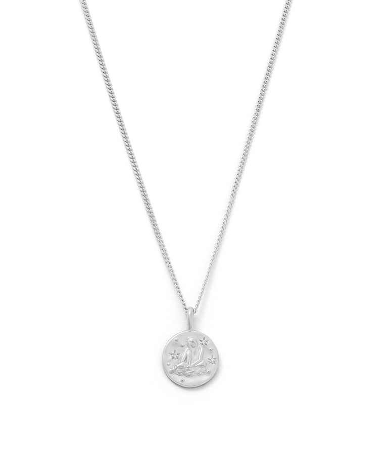 AQUARIUS PETITE ZODIAC NECKLACE (STERLING SILVER)