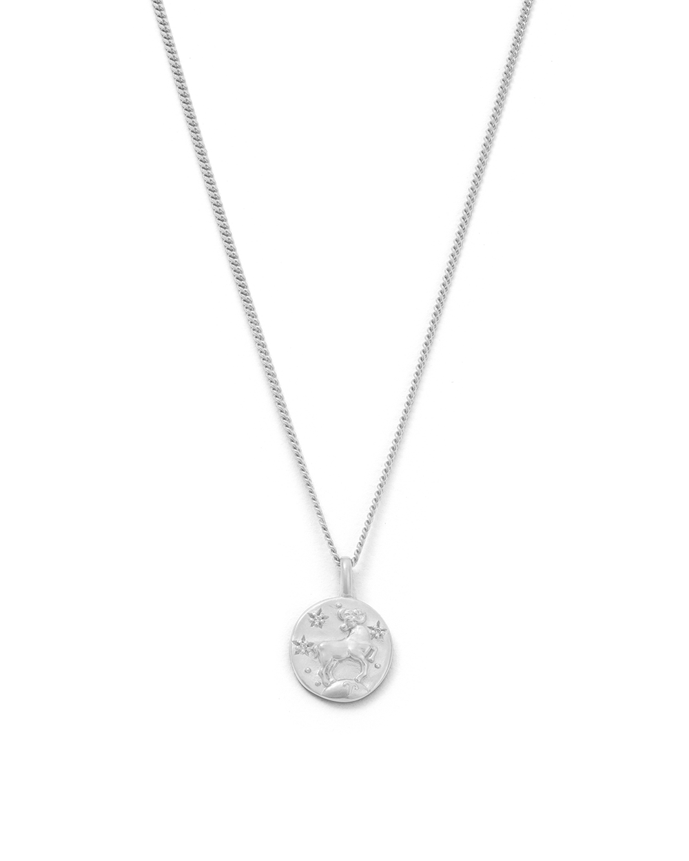 ARIES PETITE ZODIAC NECKLACE (STERLING SILVER) IMAGE 1