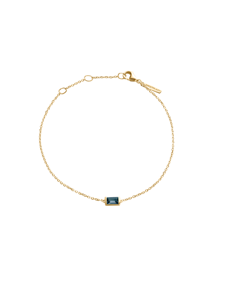 BAGUETTE BIRTHSTONE BRACELET (18K GOLD VERMEIL)